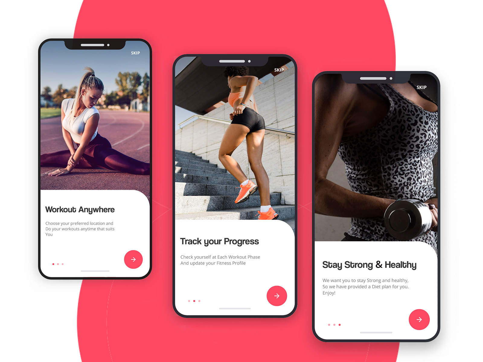 Fitness app onboarding screen by Stan Nwaeze on Dribbble