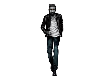 Thomas adobeillustator beard blackandwhite classy digitalart fashion grayscale guy hipster illustration male man vector vectorart walking young