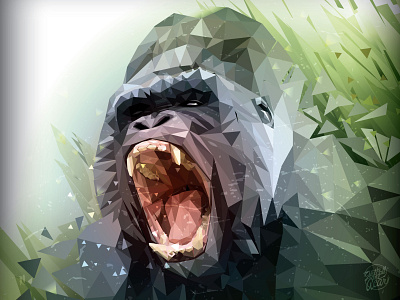 Beast adobeillustator anger angry animal ape beast diamondbacks digitalart faceted geometric art gorilla illustration jungle lowpolyart nature rage savetheanimal vector vectorart wild