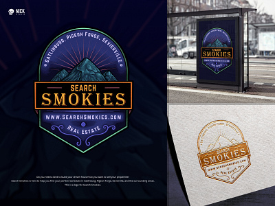 Search Smokies badge badge design banner brand identity branding design graphic design hand drawing hand drawn hand drawn logo home illustration illustrator logo logo design mountain real estate vintage vintage design vintage logo