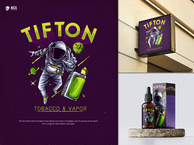 Tifton tobacco and vapor astrounot badge badge design brand identity branding design galaxy graphic design hand drawing hand drawn hand drawn logo illustration illustrator logo logo design planet tobacco vintage vintage design vintage logo