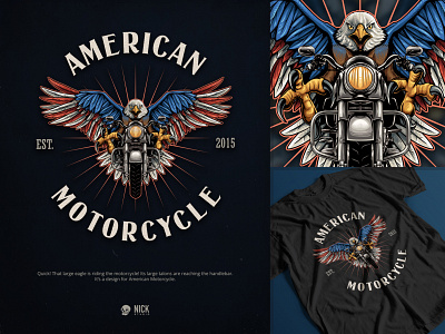 American Motorcycle badge badge design brand identity branding design eagle for sale graphic design hand drawing hand drawn hand drawn logo illustration illustrator logo logo design merchandise motorcycle vintage vintage design vintage logo