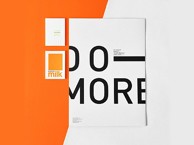 MilkStudio branding design folder identity milk more orange stationary typography