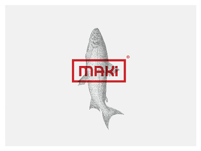 Maki identity japanese logo red restaurant sketch uplifting wip