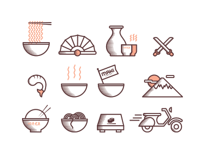 Japanese Restaurant Icons