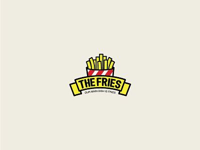 The Fries fastfood fries icon logo red restaurant yellow