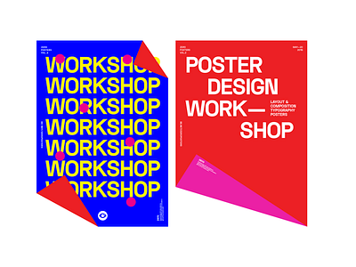 Poster Design Workshop blue gridsystem poster a day poster art poster challenge poster collection red sticker typography yellow