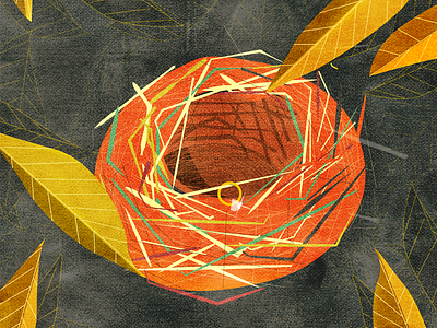 Magpie Nest illustration texture