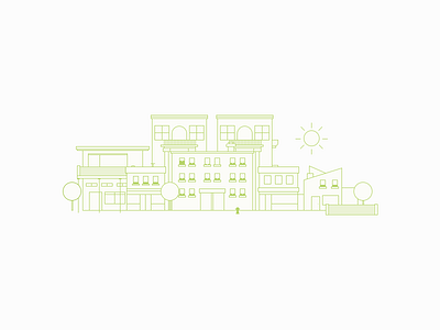 Tiny Neighborhood building city illustration illustrator line line drawing neighborhood simple vector