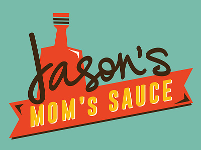Jason's Mom's Sauce branding hot sauce logo design