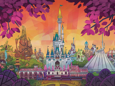 Magic Kingdom disney world illustration magic kingdom