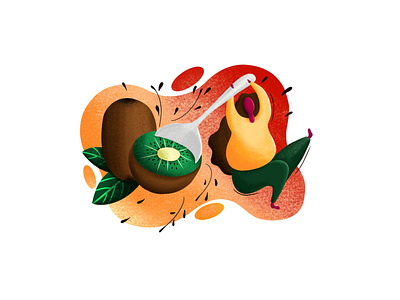 Kiwi Lover digital illustration digital painting digitalart drawing fruit fruit illustration girl gradient gradient color gradient design illustration illustration art illustrations illustrator kiwi kiwifruit painting