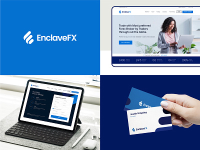 Branding & Forex Web Design for EnclaveFX brand identity branding agency business card psd design forex website design homepage login register page logo design logotype mockup onexcell symbol typography ui ux web development agency wordmark