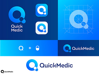 QuickMedic Logo proposal capsule health logo medic medical app medicine negative space pill