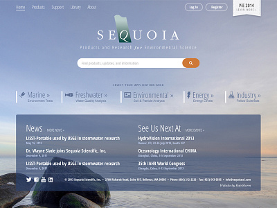 Sequoia Scientific Interface environmental interface photoshop science web web design wordpress