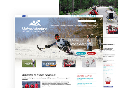 Maine Adaptive Sports & Recreation interface photoshop recreation skiing sports web web design wordpress