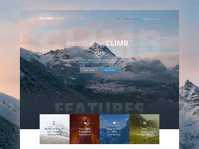 Scientific Web App Homepage app climb interface mountain photoshop rock saas software web web app web design