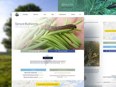 Seasonal Environmental Website environment insect interface map photoshop web web design wordpress