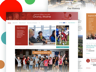 School District Network high school homepage interface photoshop school school department school district web web design