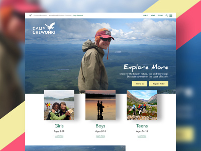 Summer Camp Homepage (revised) camp homepage interface outdoors photoshop summer web web design