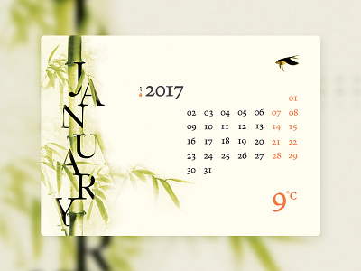 Calendar UI Concept_Jan app calendar daily ui weather