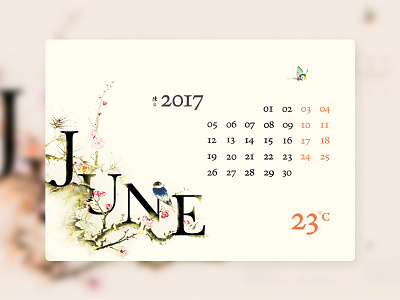 Calendar UI Concept_June app calendar daily ui weather