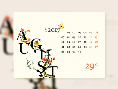 Calendar UI Concept_August app calendar daily ui weather