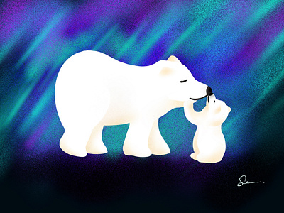Sweet polar bears design drawing illustration ipad pro