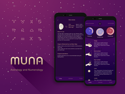 Astrology and Numerology App app design icon illustration ui ux vector web