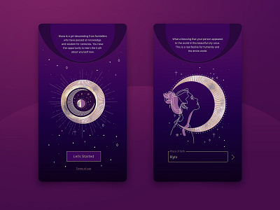 onboarding illustration for astrology app design flat icon illustration ui web