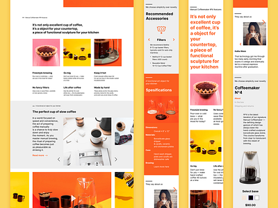 Landing page for coffeemaker shop