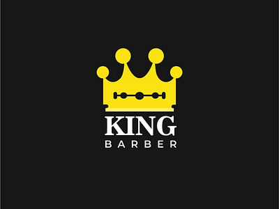king barber logo brand branding brandinglogo design dualmeaning dualmeaninglogo kingbarber kingdom logo logobarber logocombination logodesign logogram logoking