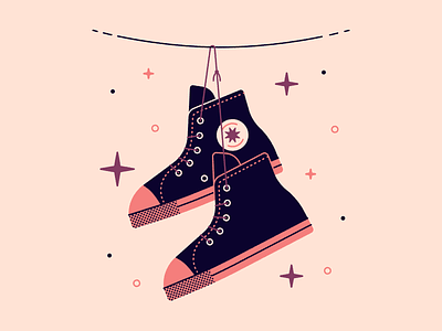 Vectober 29: Shoes chuck taylors converse high tops illustration inktober inktober2020 shoes sneakers stars texture vectober vectober2020 vector