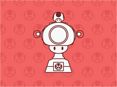 Mario Kart Trophy Series : Mushroom Cup icon illustration mario kart