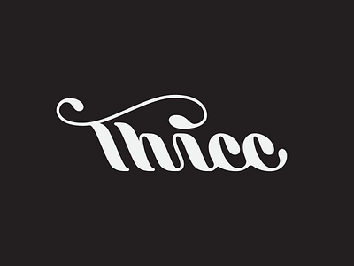 T H I C C 1970s custom type design script thicc typography
