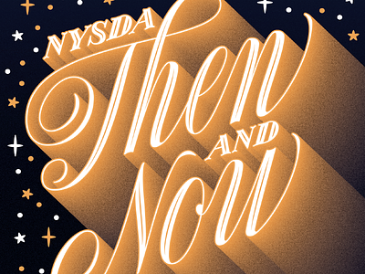 NYSDA Then and Now 3d type cover custom type editorial lettering magazine script