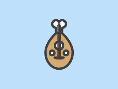 Oud drumstick food guitar icon illustration oud