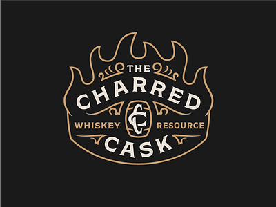 Charred Cask branding cc charred cask identity logo monogram whiskey
