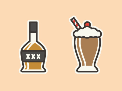 Booze & Milkshakes booze icon illustration milkshakes