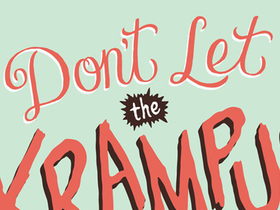 Krampmas card christmas hand lettering illustration krampus