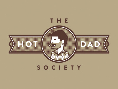 Hot Dad Society brandon grotesque dad icon illustration