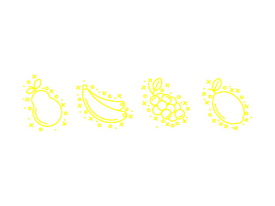 Yellows Icon banana fruit grape icon lemon nature pear vegetable yellow