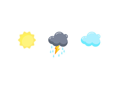 Weather Condition Icon cloud condition flat icon lightning rain sun weather