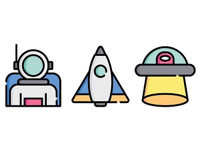 Space Icon astronaut rocket space spaceman spaceship ufo