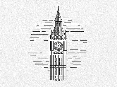 London big ben design flat icon illustration logo london minimal ui ux vector