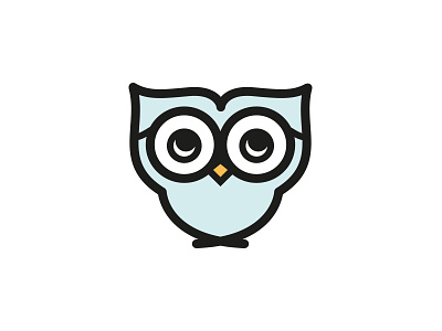 Wise little owl cute icon logo owl smart wise