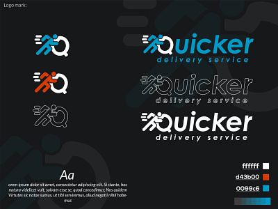 Quicker delivery service branding company logo creative logo logo logos logotype mark minimal minimalist logo modern logo service logo typography vector