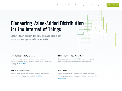 IoT Company Home Page Concept