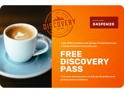 Discovery Pass Gift Card colorado espresso gift card orange topography