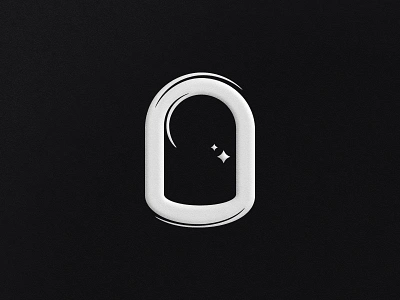 Galaxy Getaway black and white door doorway entrance exit galaxy gateway icon logo magic mark rosen bridge space star symbol wormhole